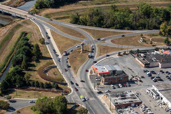 sky view of roads