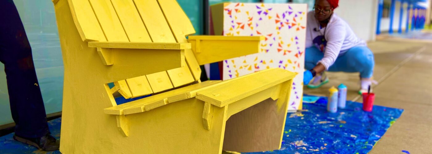 yellow painted outdoor chair