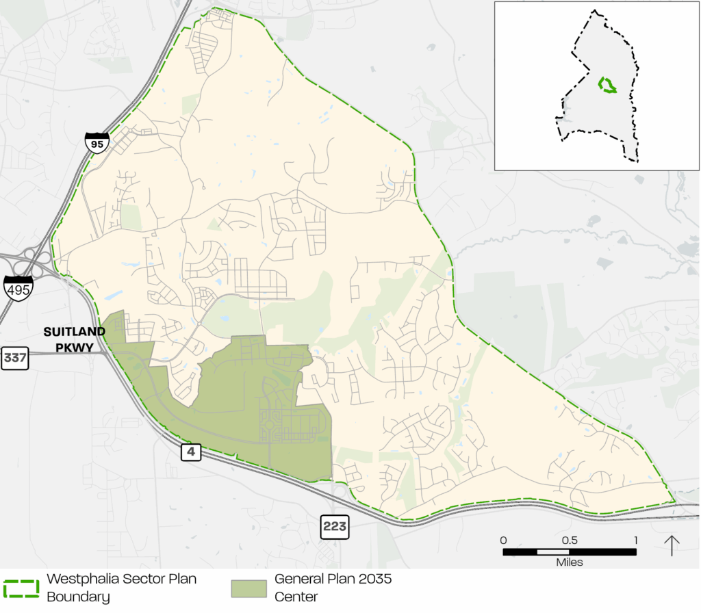 Westphalia Sector Plan Boundary Map with Inset