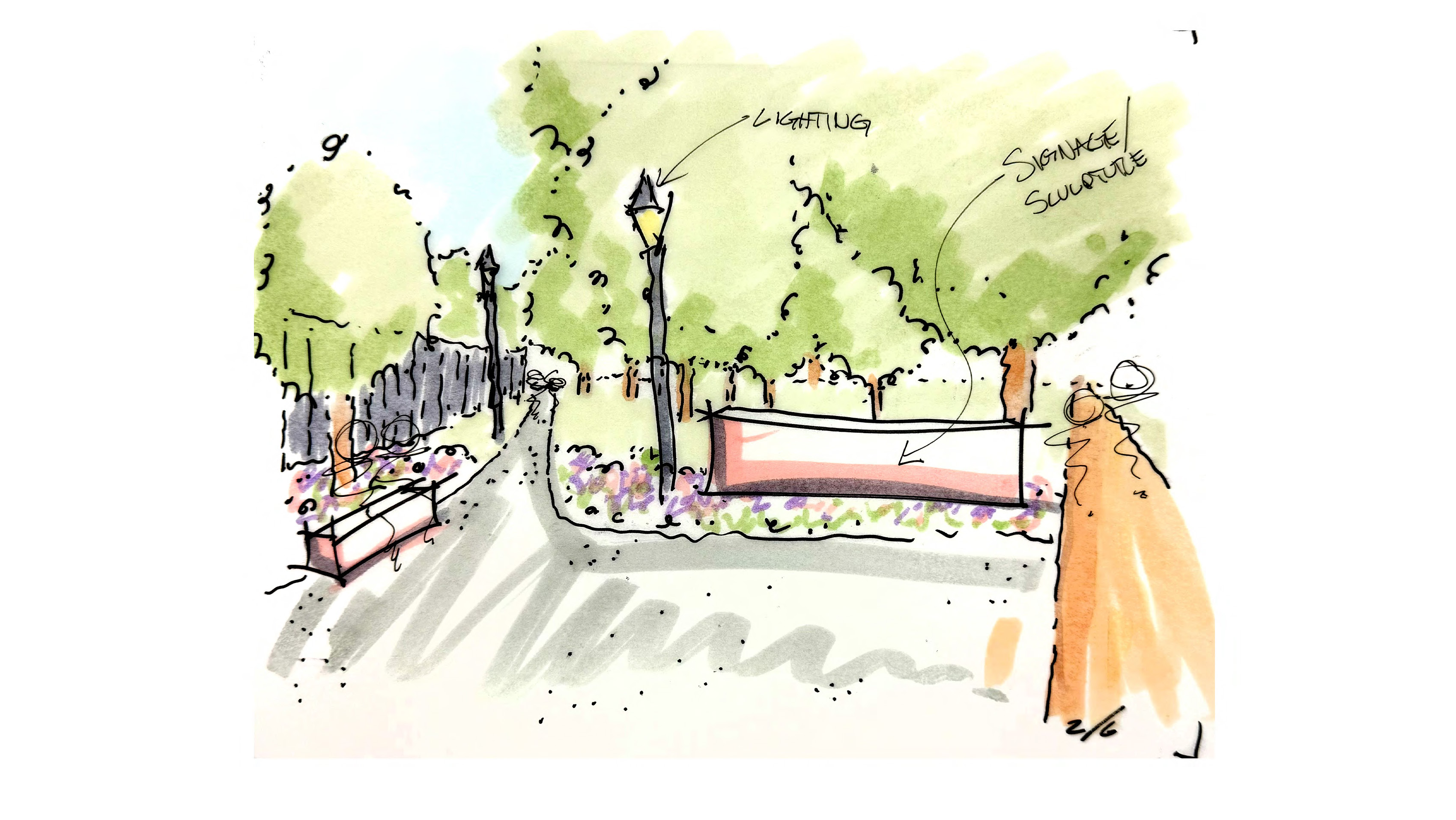 Suitland Cultural Arts Sketches - Lighting and Signage Sculpture