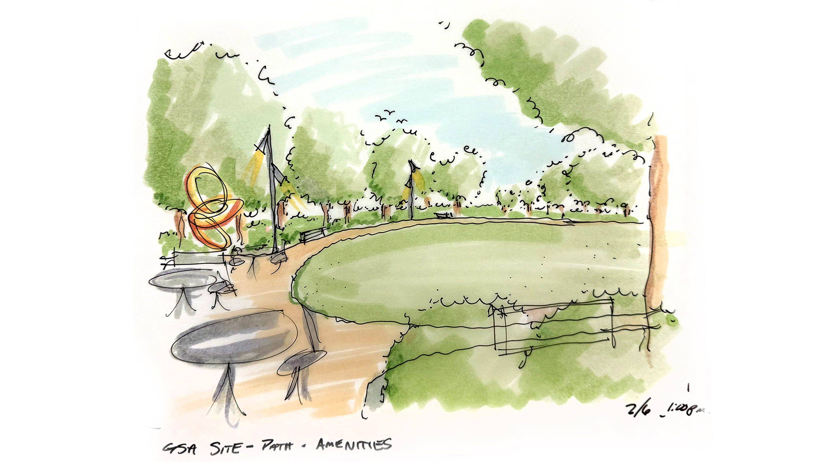 Suitland Cultural Arts Sketches - GSA Site Path and amenities