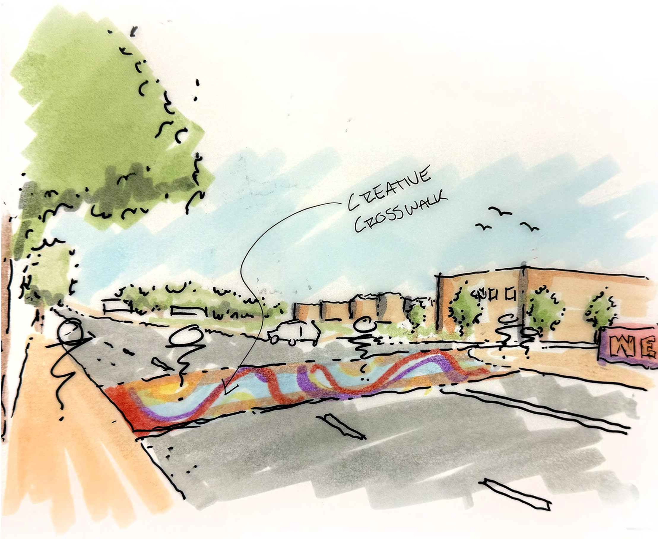 Suitland Cultural Arts Sketches - Creative Crosswalk