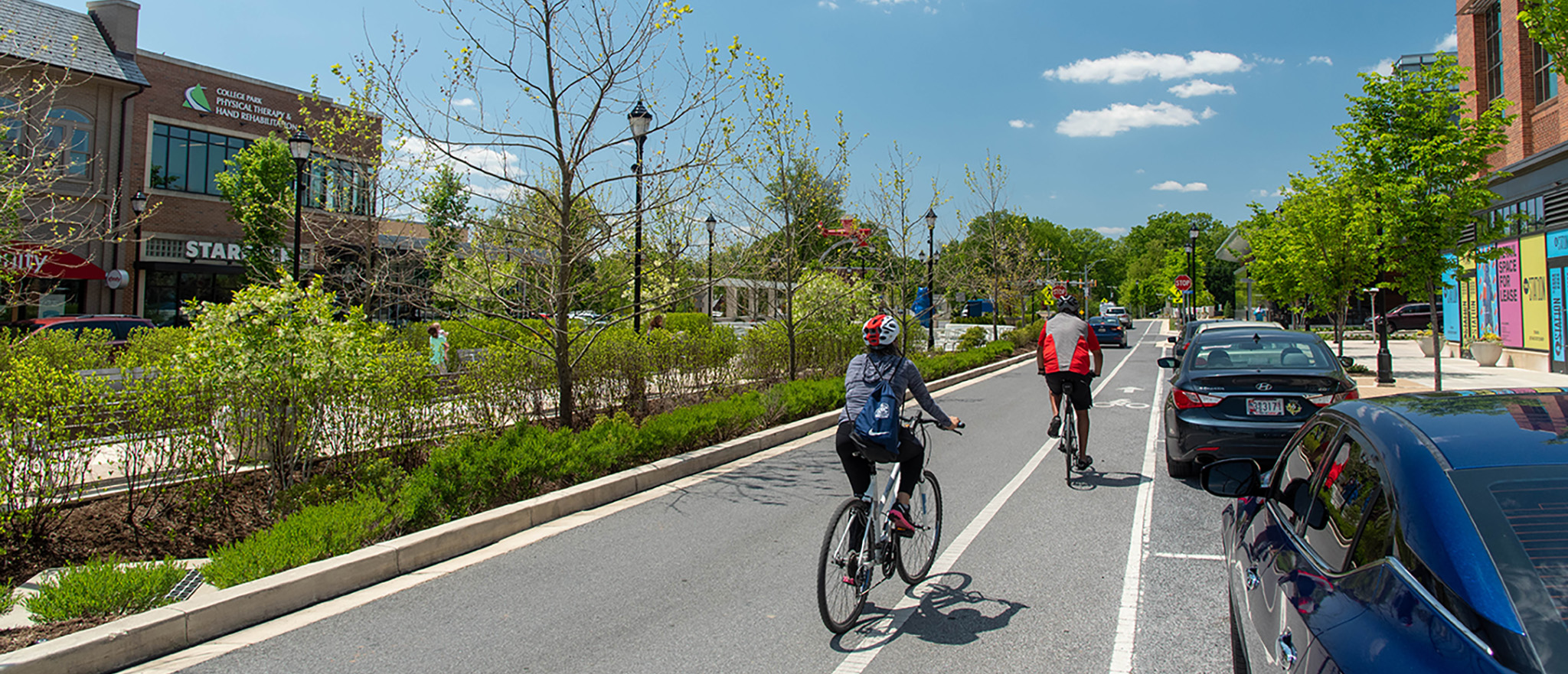 Bike Riders on Bike Lane in Largo, MD