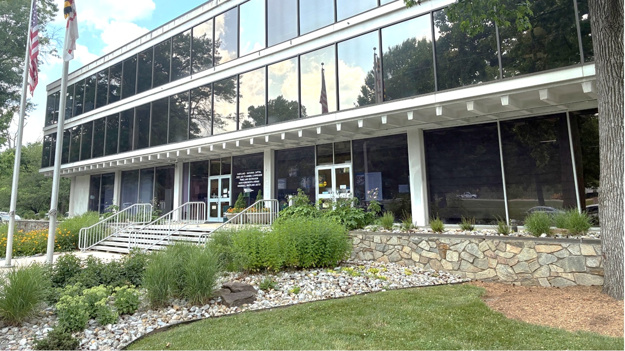 Front of M-NCPPC Parks and Recreation Building in Riverdale